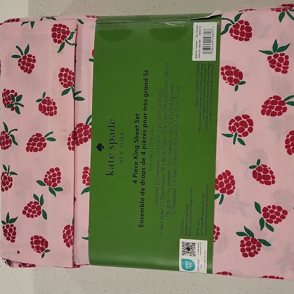Kate Spade Pink Raspberry King Sheet Set - Picture 2 of 2